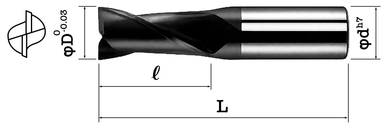 岡崎精工 MED2 MCOスクエアエンドミル 2枚刃 ノンコート φ20～50mm 対応