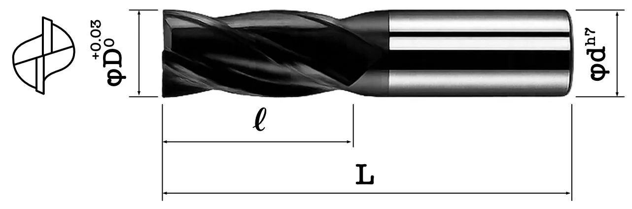 岡崎精工 MED4 MCOスクエアエンドミル（4枚刃） 30°ネジレ ノンコート