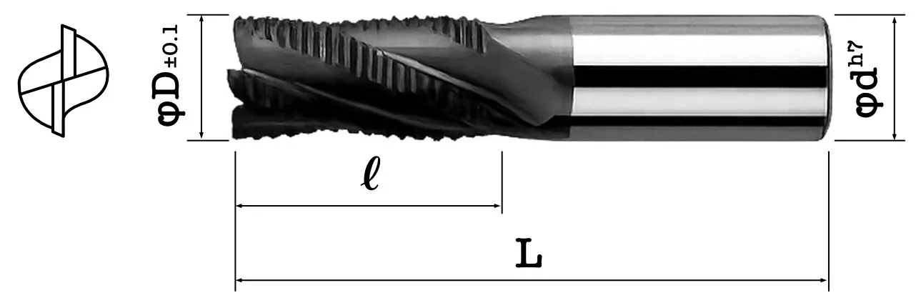 岡崎精工 MRD4C/MRD6C MCOラフィングエンドミル（4/6枚刃） OK-Cコート