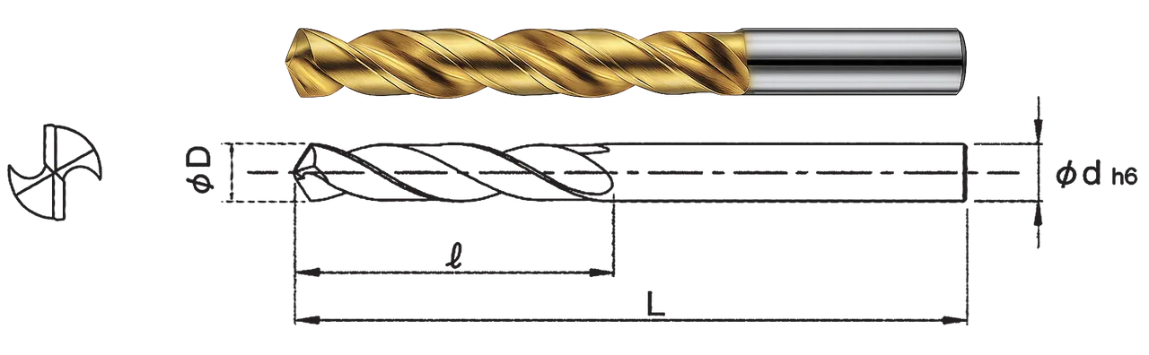 WIDIN SSTDL ロングソリッドスパイラルドリル（ロング 超硬ソリッドドリル） 2枚刃 8×D 118°先端角