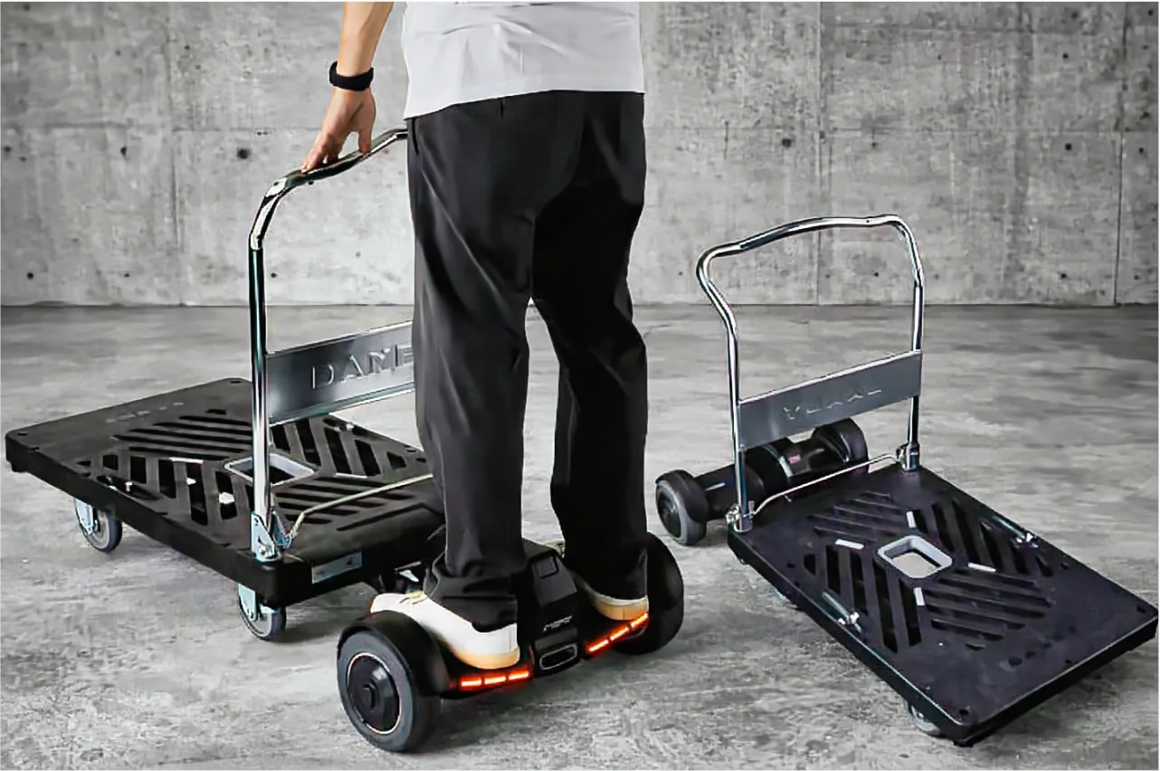 軽量台車ダンディーXA・XLに、RIDEを装着したイメージ