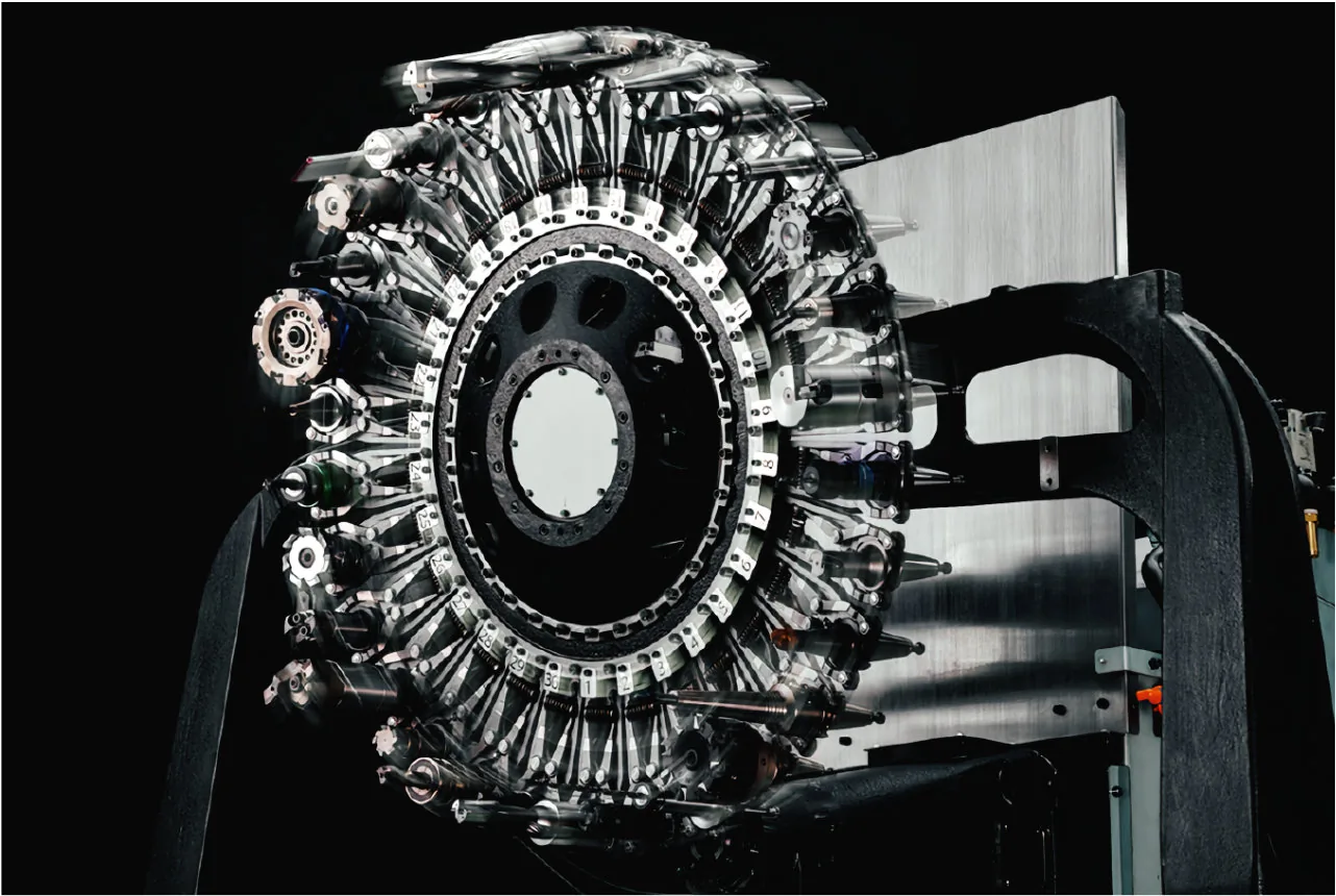 30本ツールマガジンを搭載した SPEEDIO HU550Xd1-5AX の工具収納部